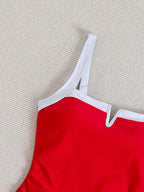 Traje de Baño Sexy de Cuello V y Cintura Alta | Playa