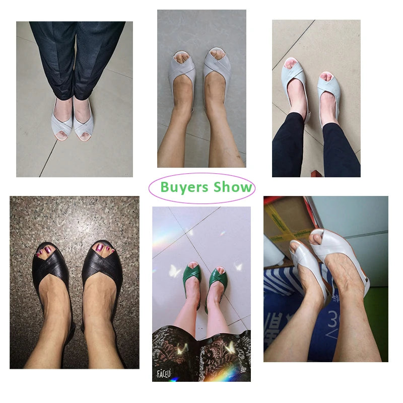 Sandalias de Cuña Planas | Punta Abierta | Tallas 41-42 | Genuinas
