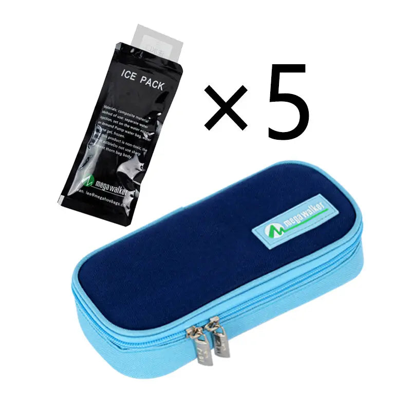 Caja enfriadora de insulina mega, bolsa de tamaño mediano, Estuche De Viaje de insulina para diabéticos con aislamiento portátil, bolsa de hielo de papel de aluminio de tela de nailon