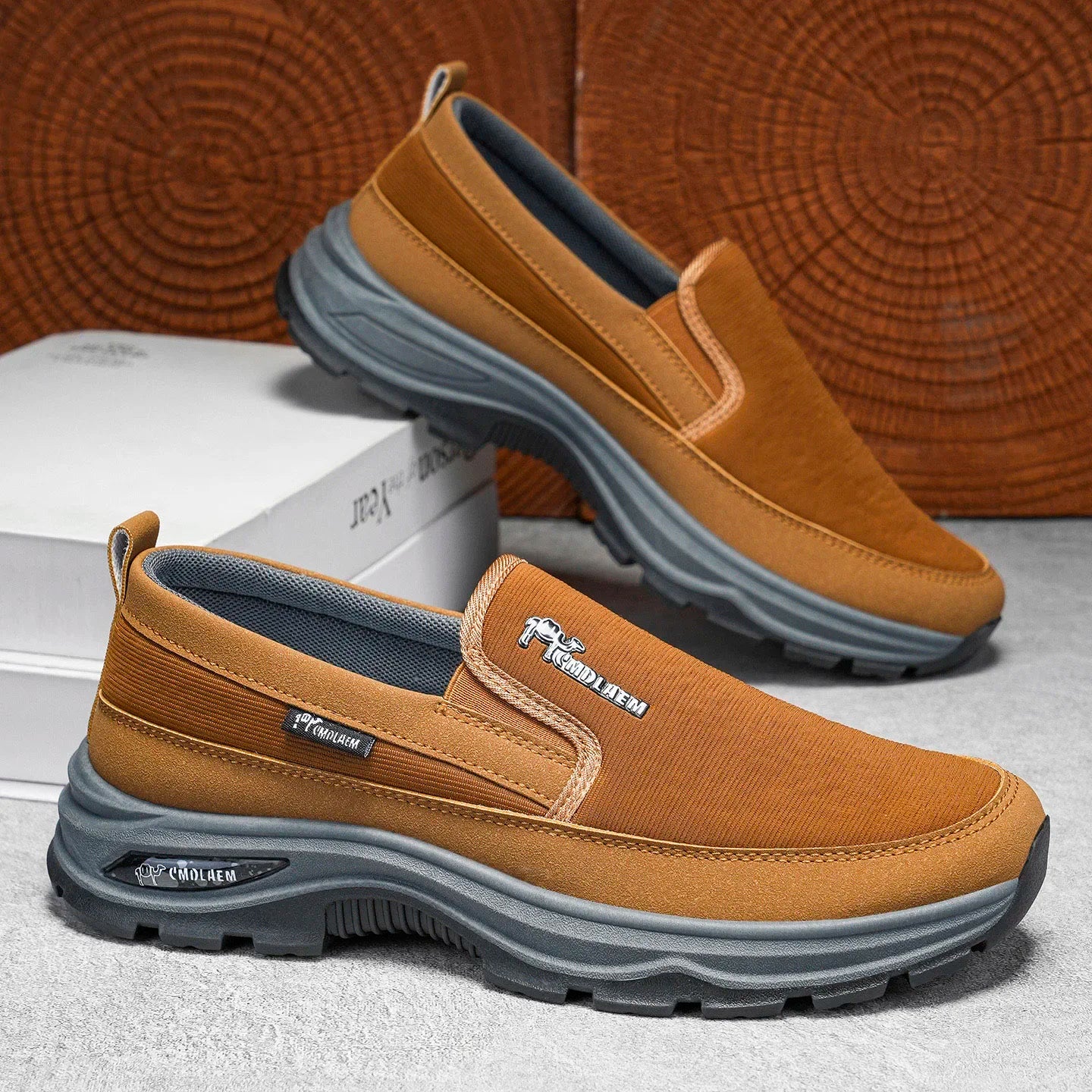 Mocasines Lona Hombre 2025 ∣ Sin Cordones ∣ Suela Gruesa Ligera