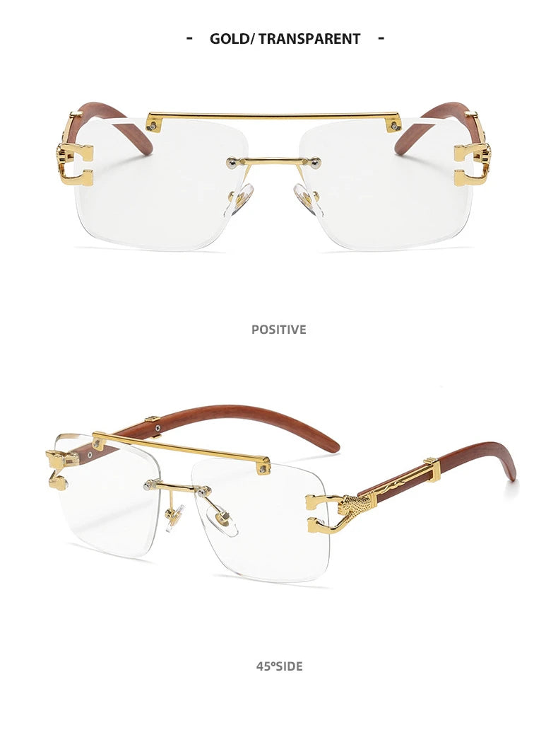 Gafas de Sol Retro | Montura Cuadrada y Parte Superior Plana | Doble Puente