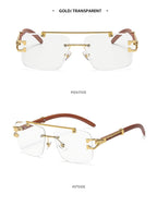 Gafas de Sol Retro | Montura Cuadrada y Parte Superior Plana | Doble Puente