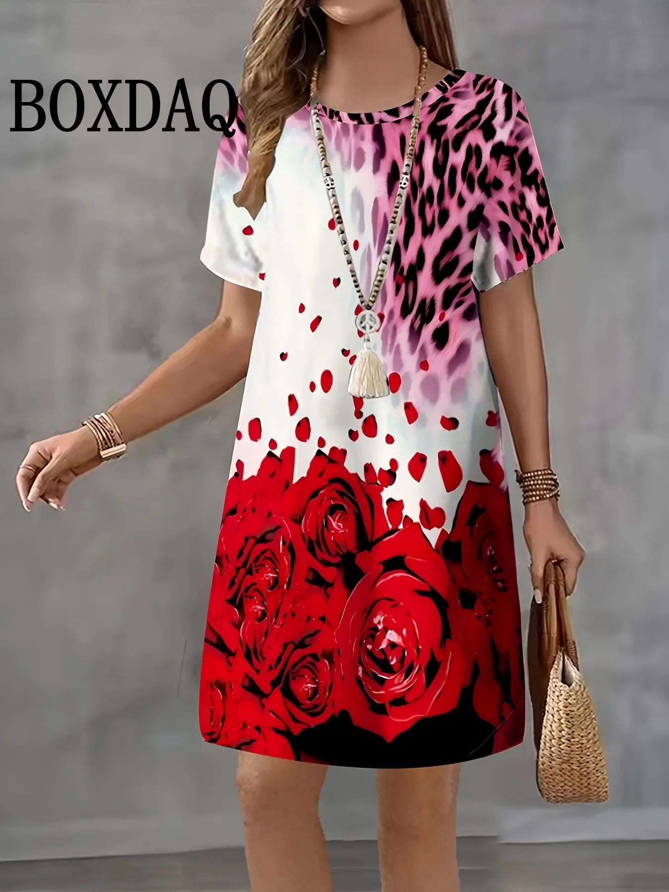 Vestido Casual Elegante para Mujer | Minivestido Holgado a la Moda | Estampado de Rayas Verano | Tico Trendy