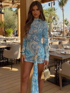 Mini Vestido con Estampado para Fiestas Elegantes