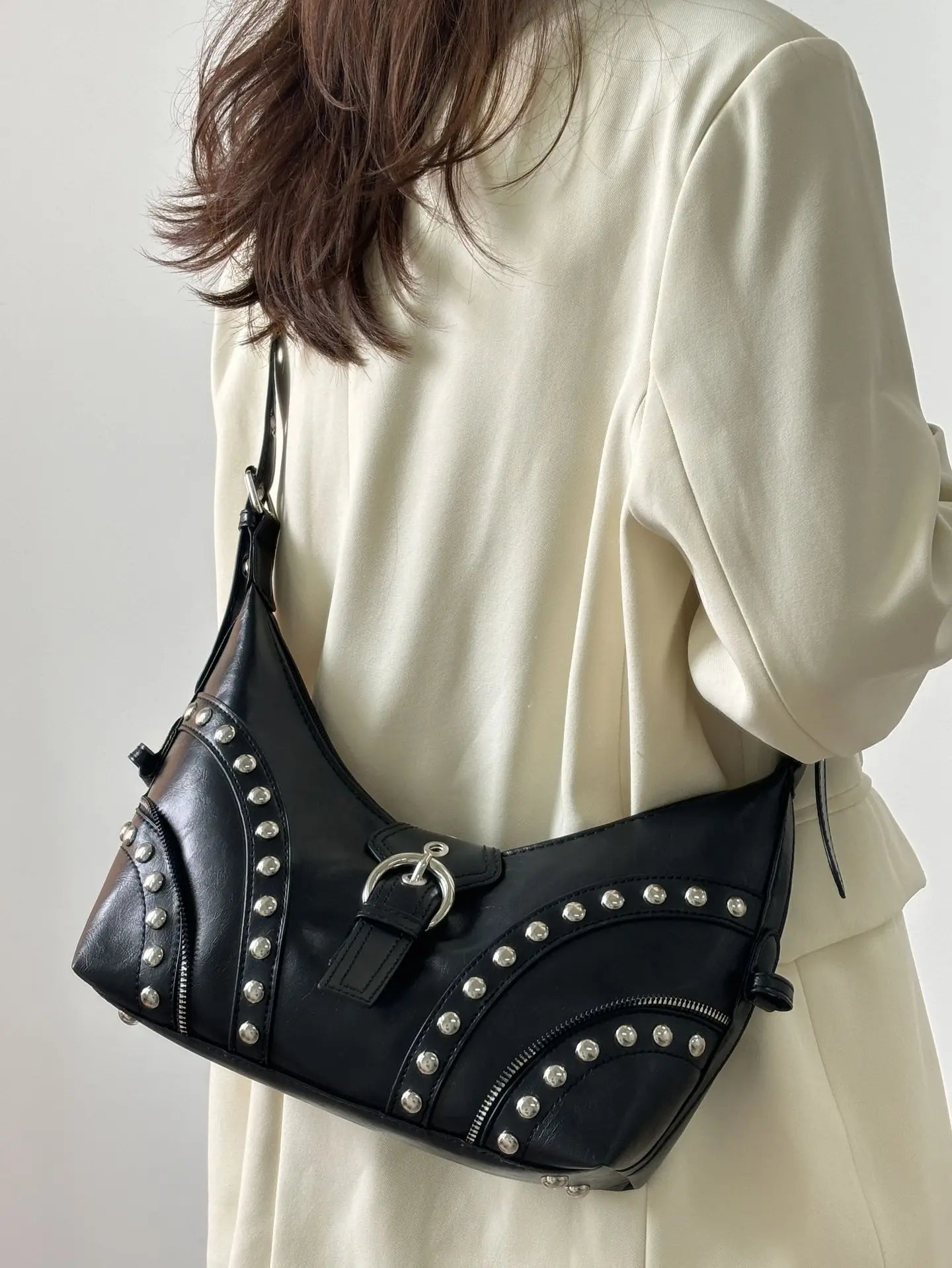 Bolso Gótico Punk Mujer Remaches PU Moda Y2K