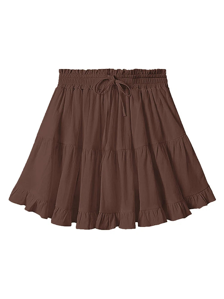 Falda Corta a Cuadros | Con Volantes | Estilo Bohemio | Mujer