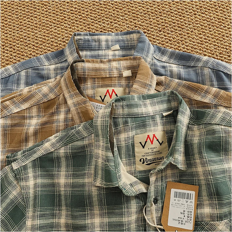 Camisa Casual Hombre | Cuadros Tartán | Algodón Puro | Manga Corta | Ticotrendy Costa Rica