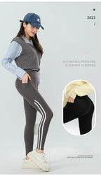 Mallas Piel Tiburón Raya Bolsillo | Cintura Alta Ajustado Fitness | Yoga Ciclismo Correr Otoño | Ticotrendy