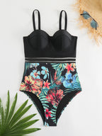Bikini Tropical con Estampado de Malla | Contraste | Playa y Verano