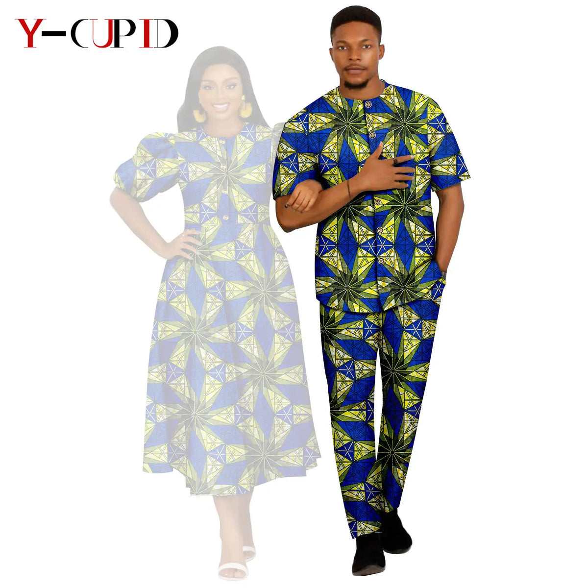 Vestido Estampado Africano Dashiki Pareja | Camisa y Pantalón | Tallas S-6XL | Tico Trendy