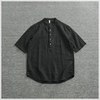 Camisa Lino Algodón Hombre | Estilo Retro | Manga Corta | Cuello Abierto | Ticotrendy Costa Rica