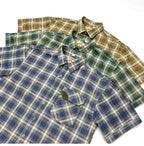 Camisa Cuadros Hombre | Algodón 100% | Estilo Retro Japonés | Manga Corta | Ticotrendy Costa Rica