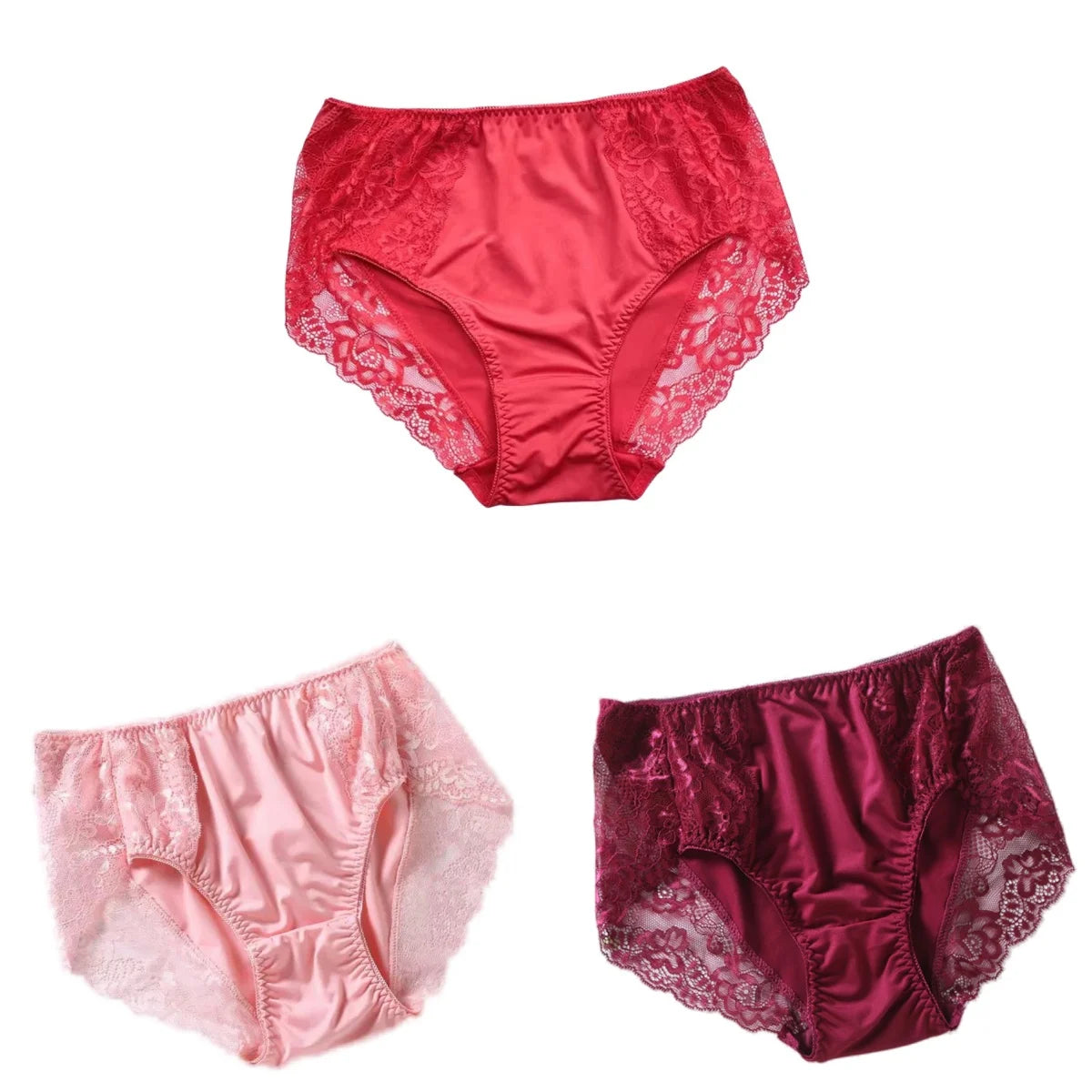 Set de Bragas de Encaje | 3 Piezas | Talla Grande 7XL