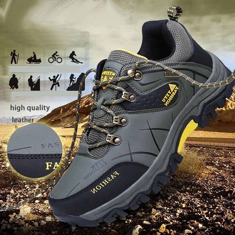 Zapatos Deportivos 2025 | Cuero Impermeable y Suela Gruesa | Montañismo y Running |