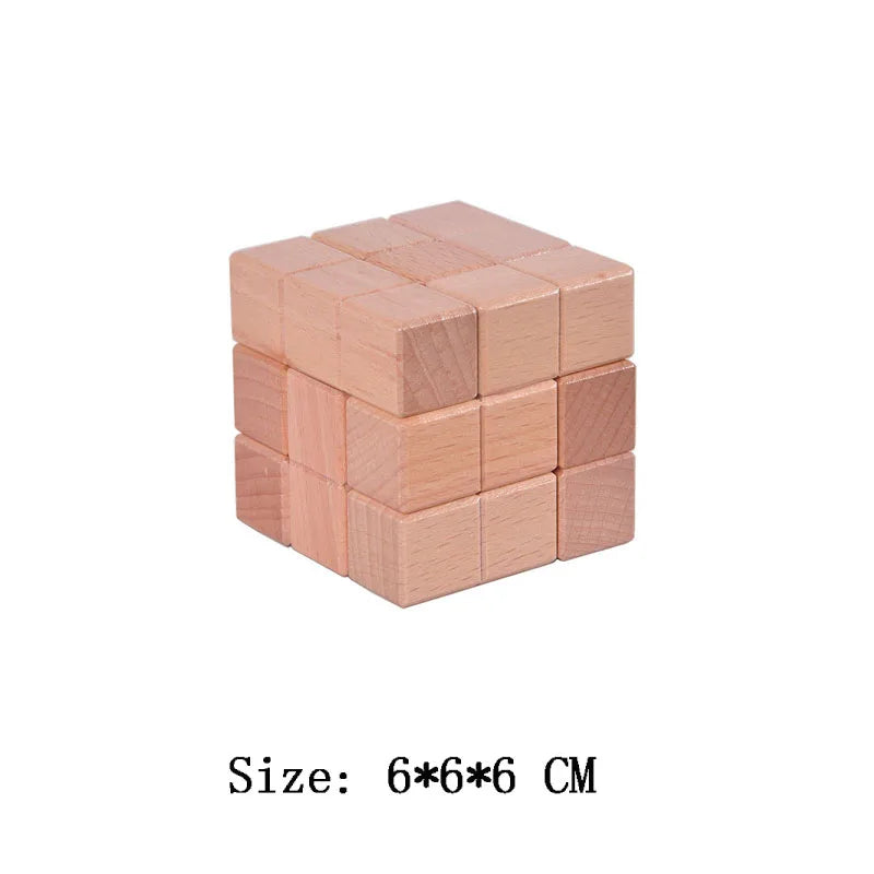 Rompecabezas clásico De Madera 3D para adultos y niños, cabeza De cabeza, Juguetes Para el desarrollo del cerebro