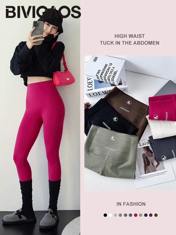 Leggings Piel Tiburón Ciruela | Sensación Desnuda 3D Push Up | Sexy Yoga Fitness PV | Ticotrendy