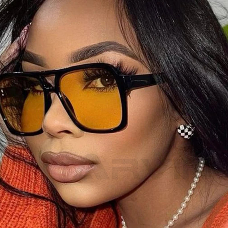 Gafas de Sol Cuadradas de Puente Doble Estilo Tendencia Tico