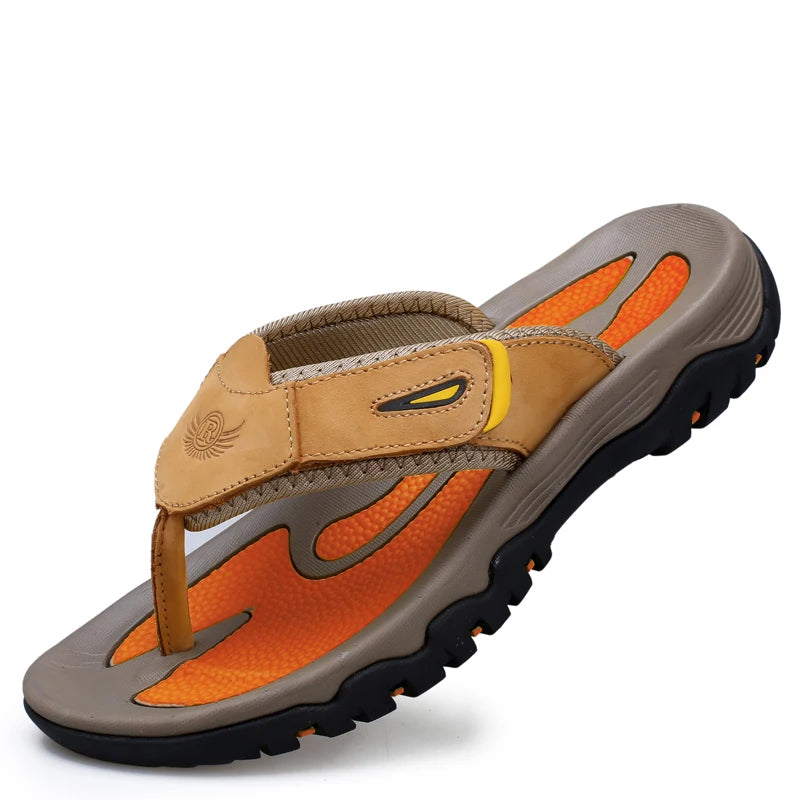 Chanclas Cuero Vaca Hombre Verano | Antideslizantes Playa Talla Grande Casual