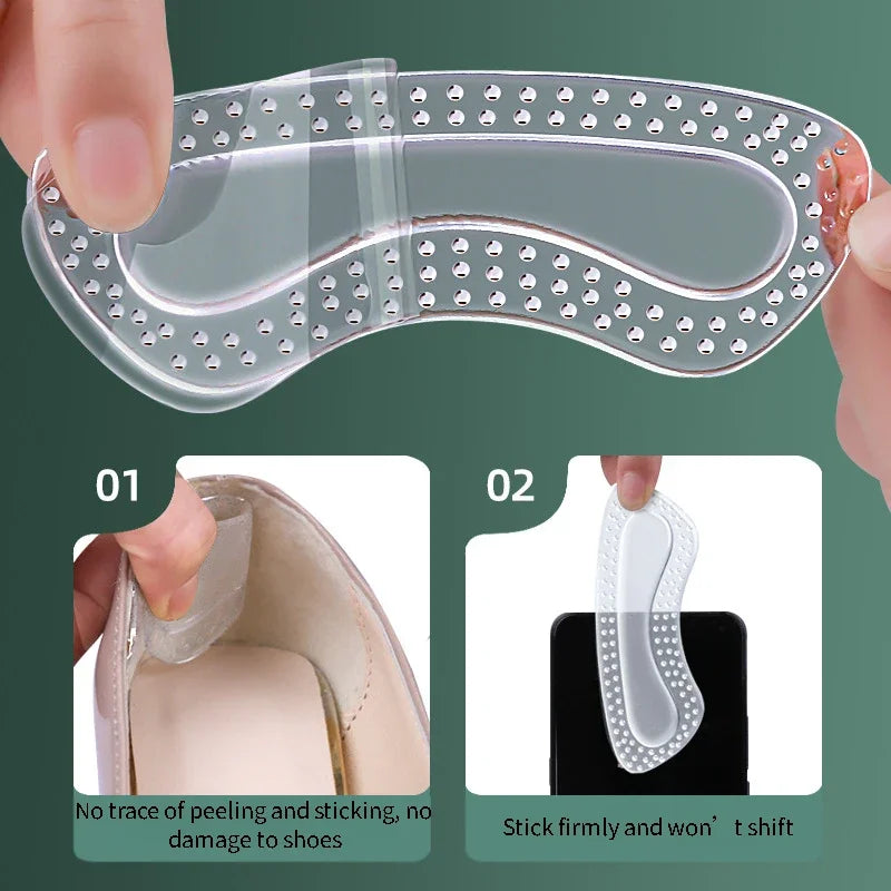 Protectores de talón de GEL para mujer, cojín de silicona, productos para el cuidado de los pies, almohadillas antideslizantes para tacones altos, plantillas de tamaño ajustable, 1 par