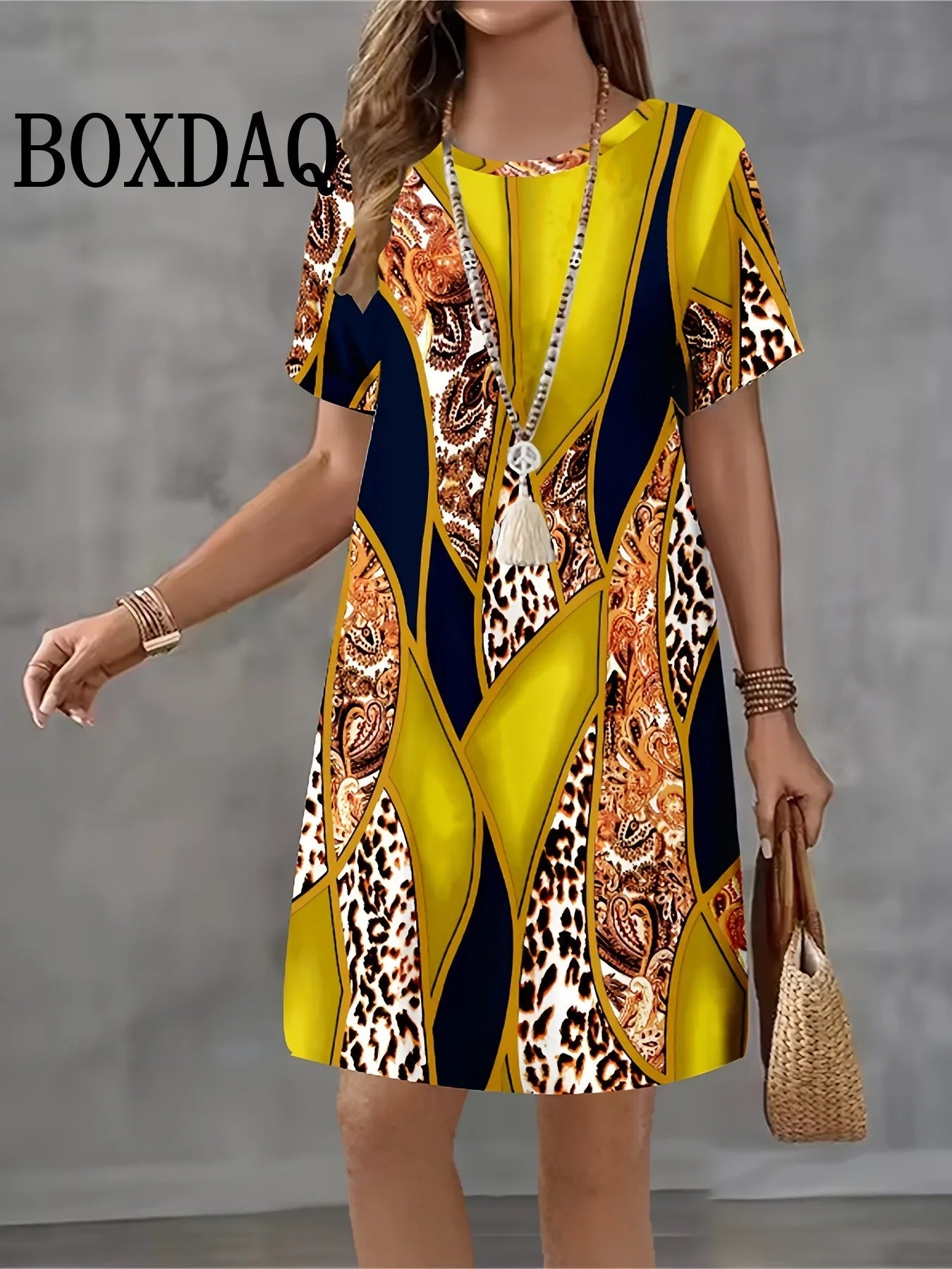 Vestido Casual Elegante para Mujer | Minivestido Holgado a la Moda | Estampado de Rayas Verano | Tico Trendy