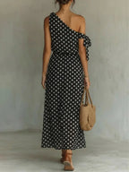 Vestido Midi Estampado Hombros Descubiertos