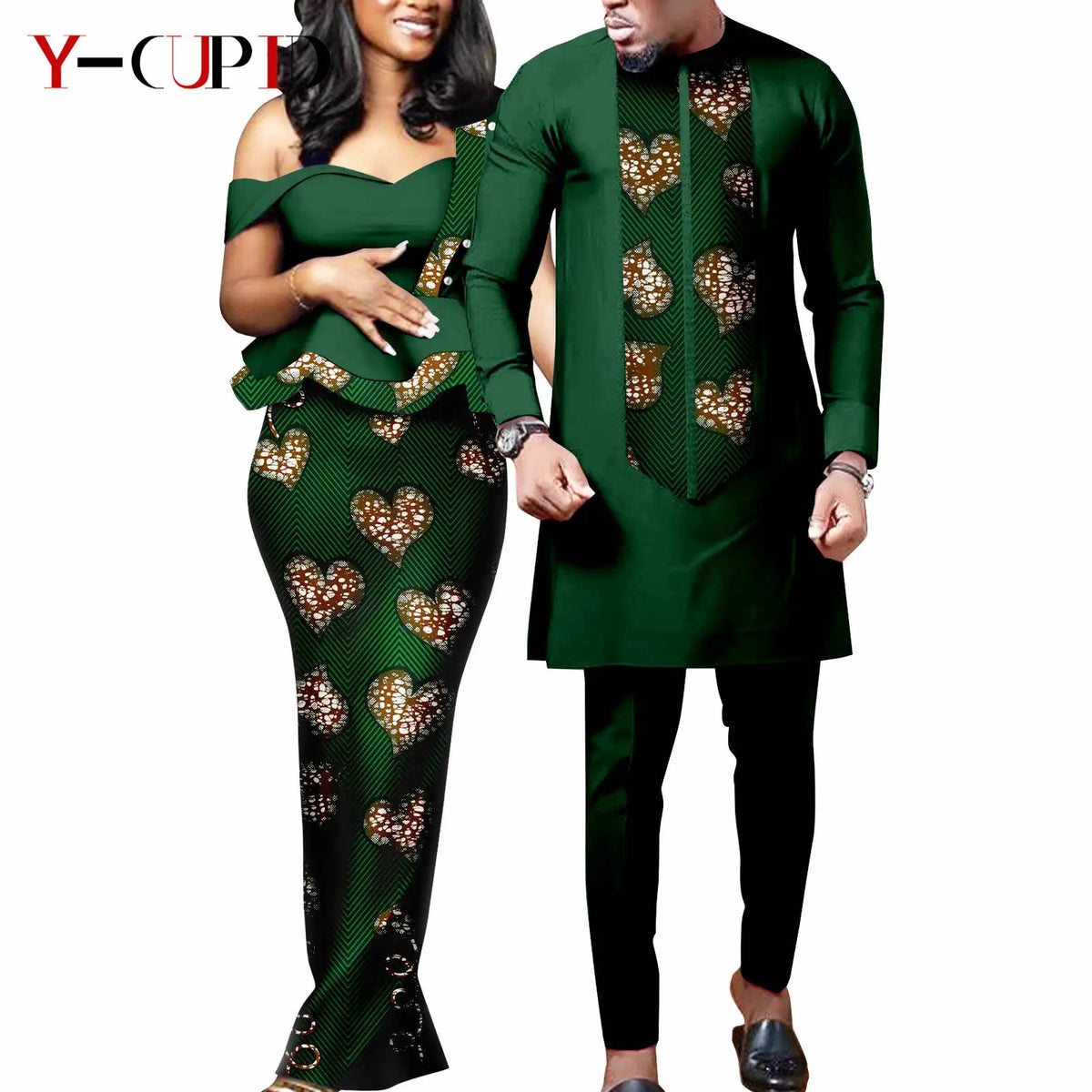 Vestido Dashiki Africano Caftán Boda Pareja | Camisa y Pantalón | Tallas XS-6XL | Tico Trendy