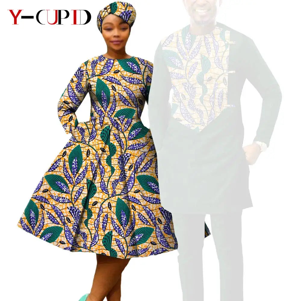 Vestido Dashiki Manga Larga Africano Pareja | Top y Pantalón | Tallas XS-6XL | Tico Trendy