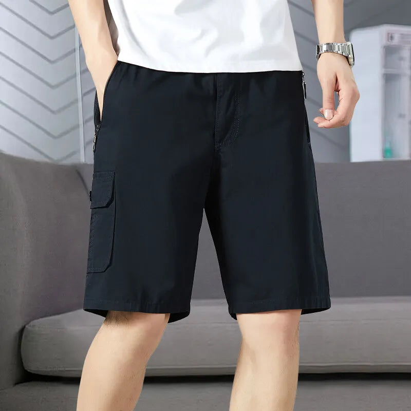 Pantalones Cortos Cargo para Hombre | Cintura Elástica y Cordón | Tallas Grandes | Ticotrendy