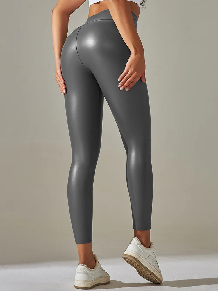 Leggings Push Up Cuero PU Mujer | Cintura Alta | Tallas Grandes