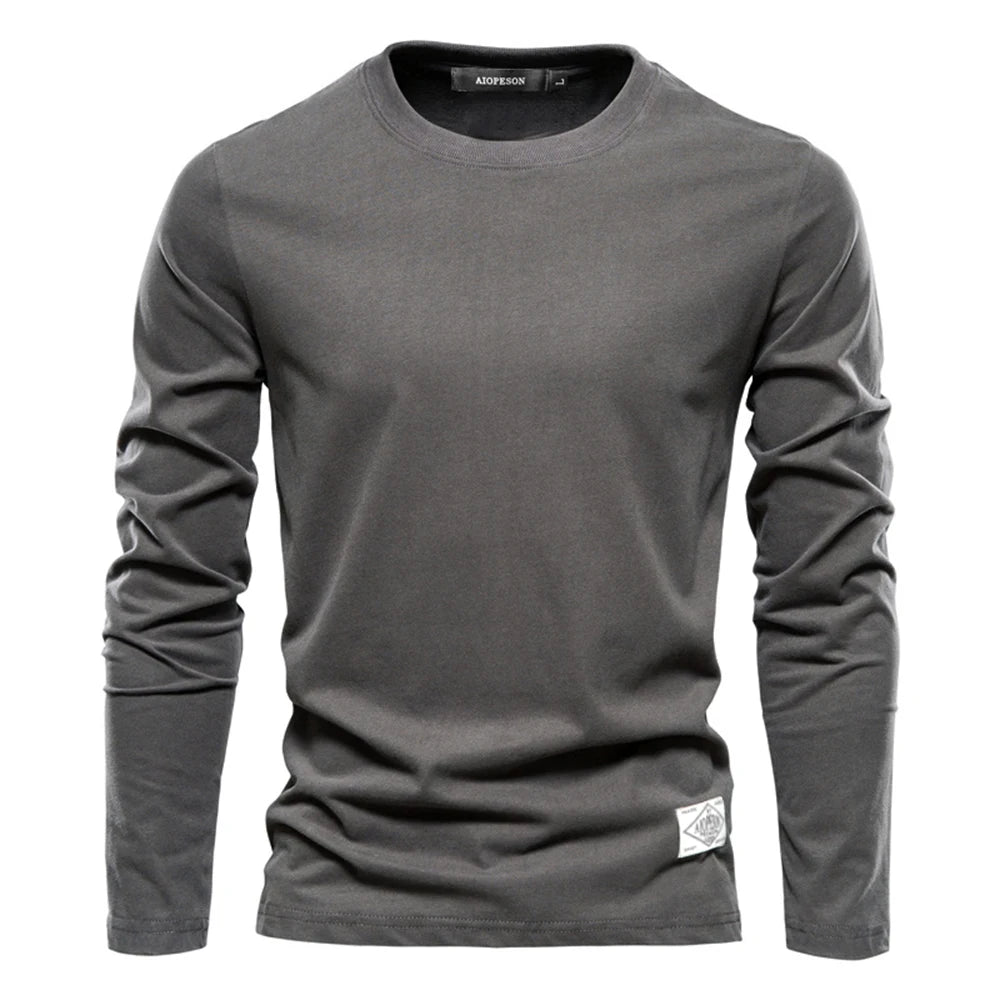 Camiseta Clásica 100% Algodón Hombre | Manga Larga Primavera | Tallas S-XXL | Tico Trendy