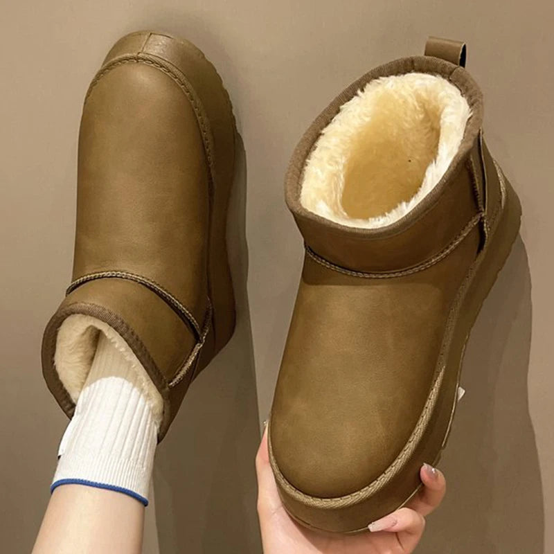 Botines de Plataforma con Felpa | Color Liso | Mujer