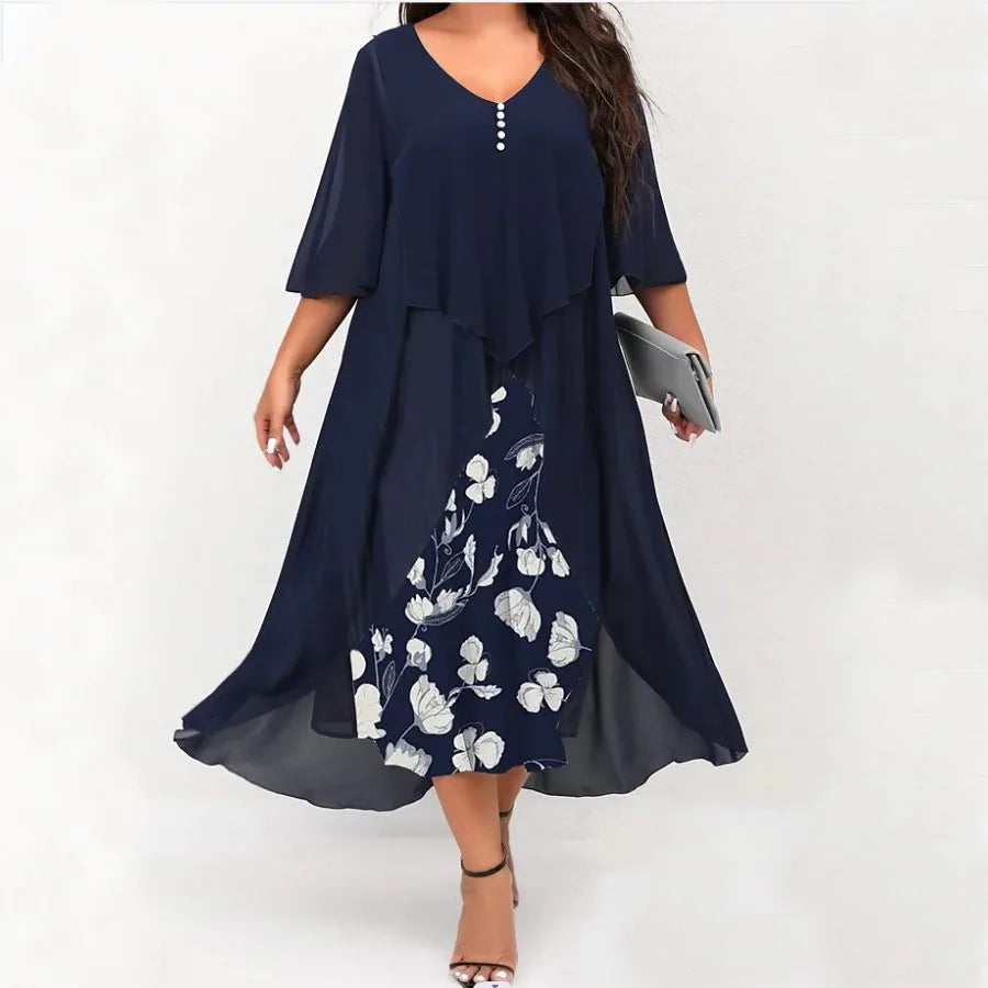 Vestido Vintage | Talla Grande | Estampado de Retazos
