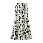 Falda Vintage de Satén | Estampado Floral Elegante