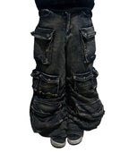 Jeans Y2K Lavado Multibolsillo | Holgado Pierna Ancha | Hip-hop Punk Vintage | Ticotrendy