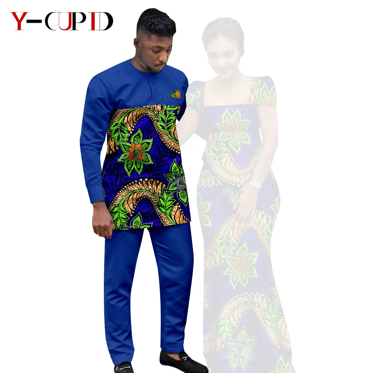 Conjunto Falda y Top Africano Bazin Riche Pareja | Top y Pantalón | Tallas XS-6XL | Tico Trendy