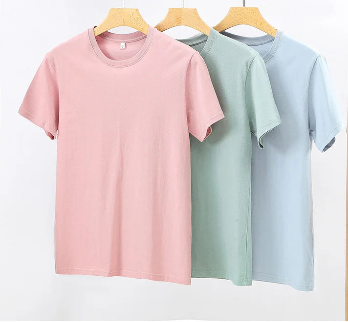 Camiseta Básica de Algodón Unisex | Media Manga | Colores Sólidos | Corte Casual