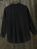 Camisa Blanca Algodón Plus Size | Manga Larga Cuello Polo Oficina | Tallas 1XL-5XL | Tico Trendy