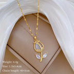 Collar Tulipán Circón ∣ Acero Inoxidable TRENDY ∣ Joyería Vintage Femenina