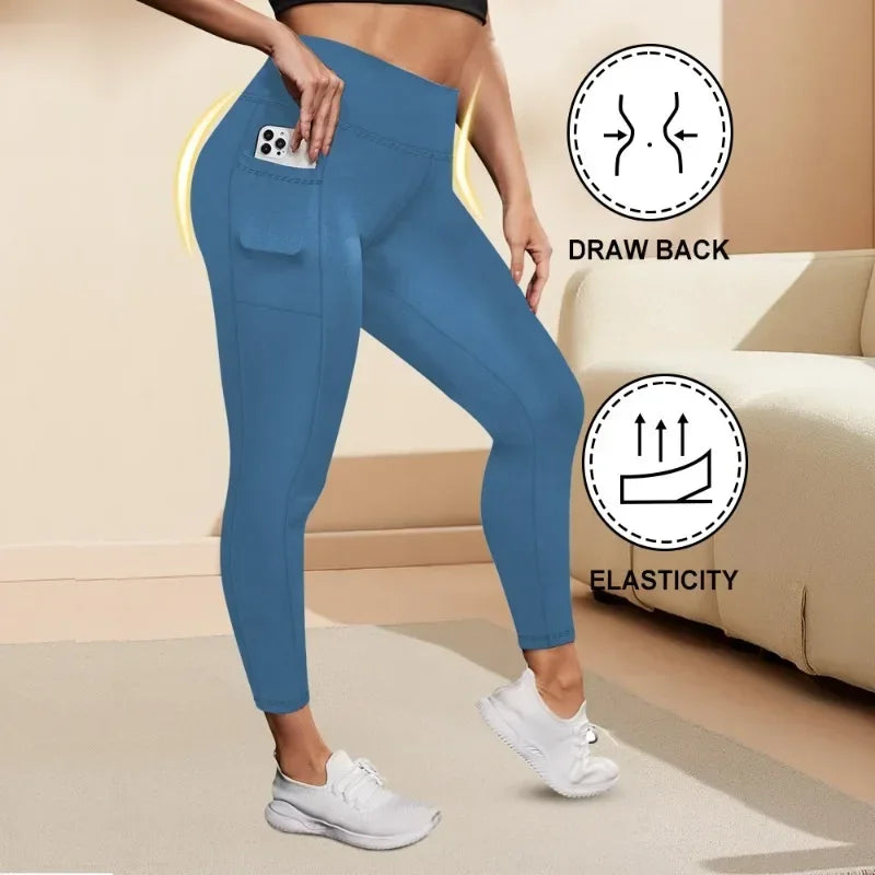 Leggings Yoga Talla Grande | Cintura Alta con Bolsillos | Levantamiento de Glúteos | Tico Trendy