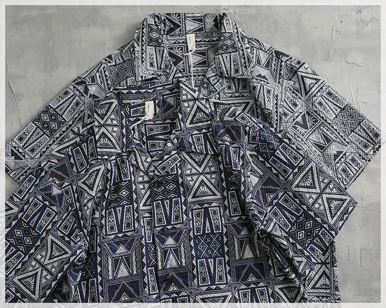 Camisa Hawaiana Hombre | Estampado Geométrico | Manga Corta | Verano | Ticotrendy Costa Rica