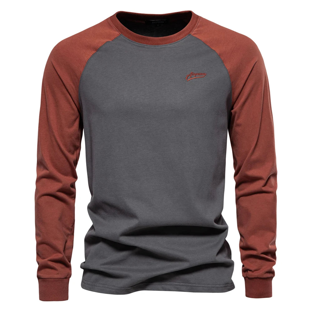 Camiseta Cuello Redondo Algodón Hombre | Manga Larga Casual | Tallas S-XXL | Tico Trendy
