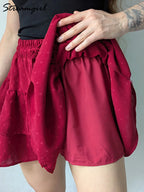 Minifalda Plisada de Gasa | Con Volantes y Pantalones Cortos Internos