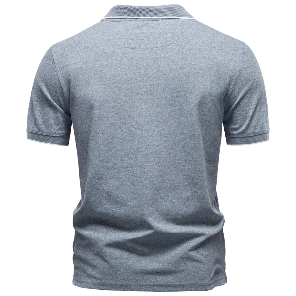 Polo Mezcla Algodón Cierre Hombre | Manga Corta Ligero | Tallas S-XXL | Tico Trendy