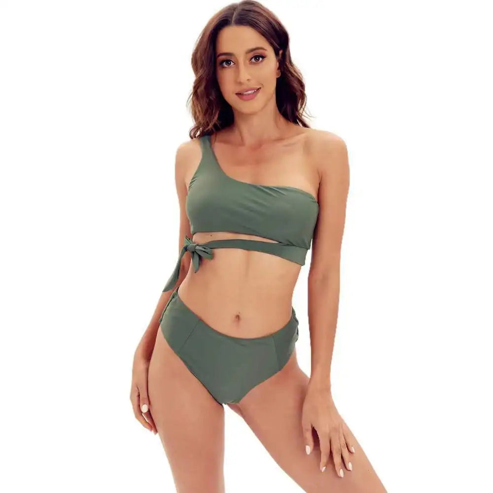 Bikini de Una Correa para Hombro - Traje de Baño Dividido