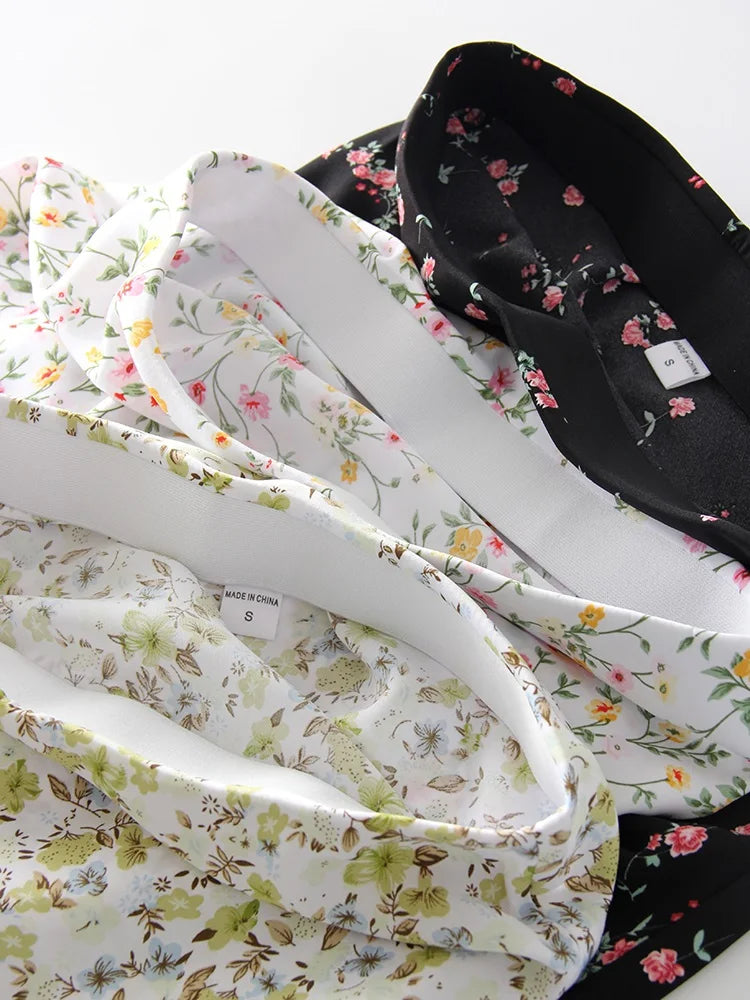 Falda Larga De Gasa Floral Con Abertura Y Vuelo De Verano