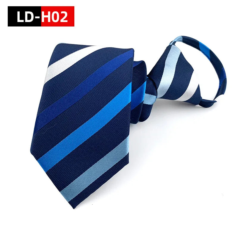 Corbata Preatada Con Cremallera Rayas Negocios Estilo Moderno y Tico
