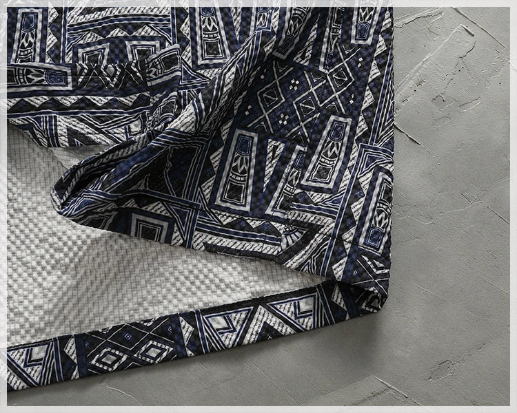 Camisa Hawaiana Hombre | Estampado Geométrico | Manga Corta | Verano | Ticotrendy Costa Rica