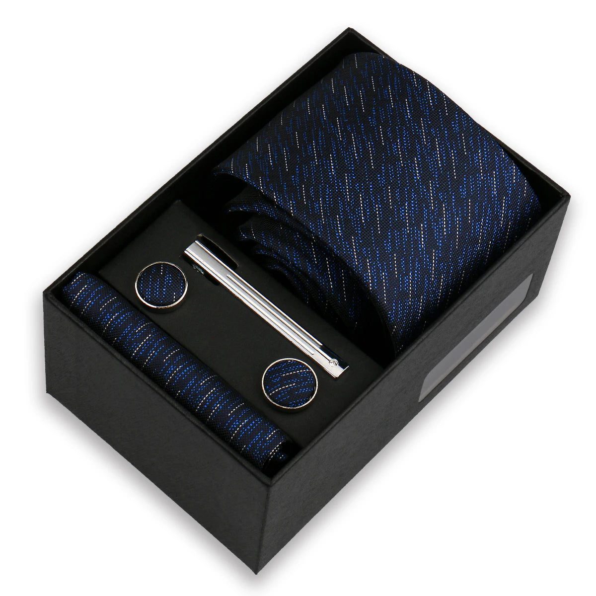 Conjunto De Lujo Corbata Pañuelo Clip Gemelos Accesorio Para Hombres