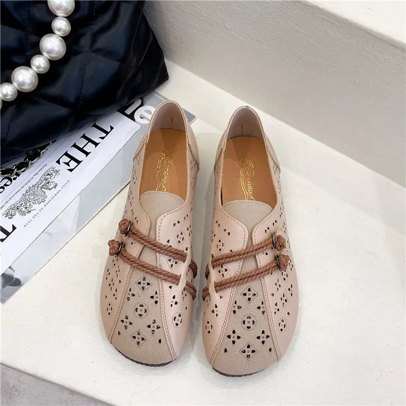 Mocasines de Diseñador con Punta Cuadrada | Ajuste Ancho | Cuero Suave | Novedad
