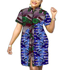 Vestido Ankara de Retazos con Cuello Alto